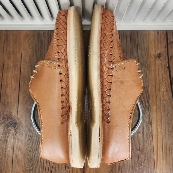 Artesanias La Zarca Embossed Aztec Men 12 Brown Leather Handcrafted Mexico Shoes main image 11